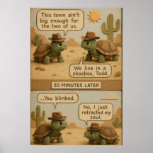 Lustige Cowboy-Schildkröten-Wüsten-Schießerei-Comi