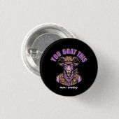 Lustige Cowboy-Ziege Motivierender Wortwitz Wester Button (Vorne & Hinten)