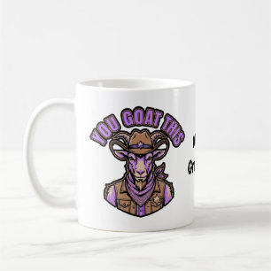 Lustige Cowboy-Ziege Motivierender Wortwitz Wester Kaffeetasse