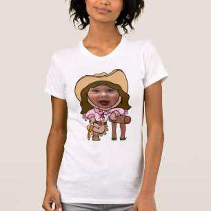 Lustige Cowgirl-Foto-Gesichts-Schablone T-Shirt