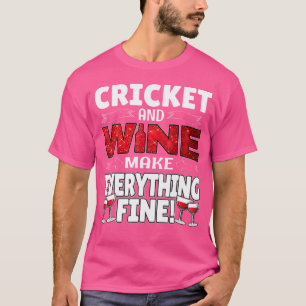Lustige Cricket-Wein-Gif Süße Sportarten T-Shirt