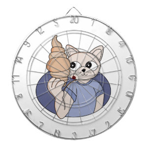 Lustige Croissant-Katze Dartscheibe