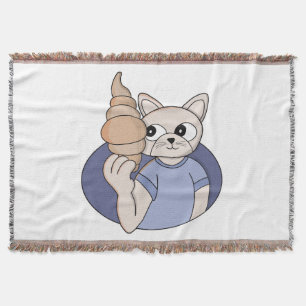 Lustige Croissant-Katze Decke