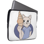 Lustige Croissant-Katze Laptopschutzhülle (Vorne Rechts)