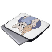 Lustige Croissant-Katze Laptopschutzhülle (Vorne Knopf)