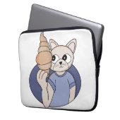 Lustige Croissant-Katze Laptopschutzhülle (Vorderseite Links)