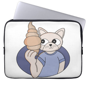 Lustige Croissant-Katze Laptopschutzhülle