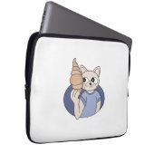 Lustige Croissant-Katze Laptopschutzhülle (Vorne Rechts)