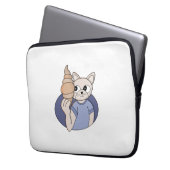 Lustige Croissant-Katze Laptopschutzhülle (Vorderseite Links)