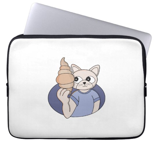 Lustige Croissant-Katze Laptopschutzhülle (Vorderseite)