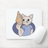 Lustige Croissant-Katze Mousepad (Mit Mouse)