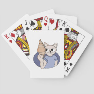 Lustige Croissant-Katze Spielkarten