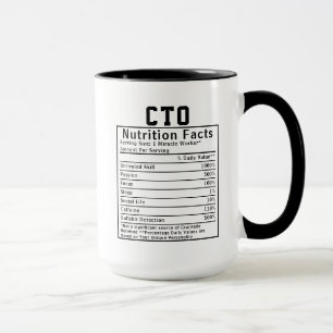 Lustige CTO-Ernährungsfakten IT-Geschenk für Führu Tasse