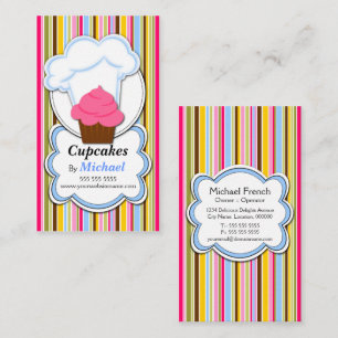 Lustige Cupcake- und Bäckerhut-Geschäftskarten Visitenkarte