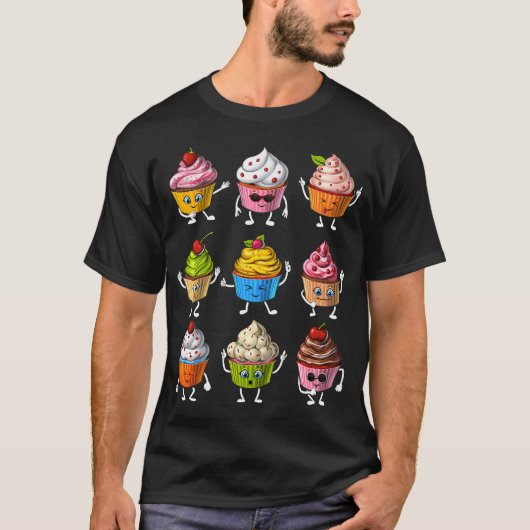 Lustige Cupcakes T-Shirt (Vorderseite)