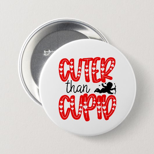 Lustige Cupid Valentinstag Wortkunst Button (Vorne & Hinten)