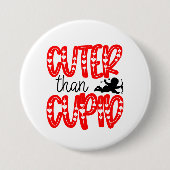Lustige Cupid Valentinstag Wortkunst Button (Vorderseite)