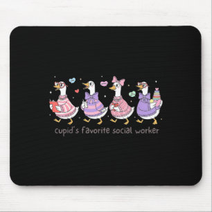 Lustige Cupids Lieblings-Sozialarbeiter-Gans Mousepad