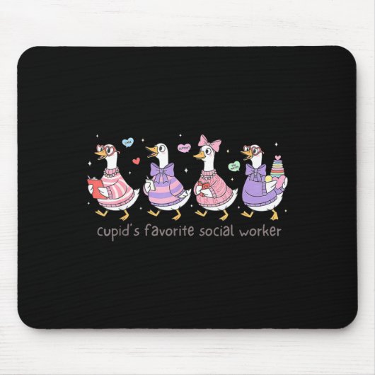 Lustige Cupids Lieblings-Sozialarbeiter-Gans Mousepad (Vorne)