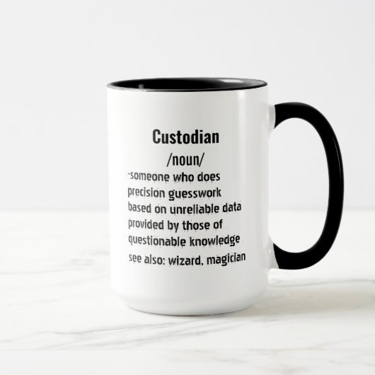 lustige Custodian Definition Geschenke für Männer  Tasse (Rechts)