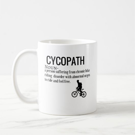 Lustige Cycopath Kaffeetasse (Links)