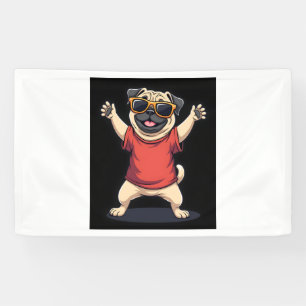 Lustige Dabbing Dab Mops Hund Haustiere Tanz Tier  Banner