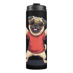 Lustige Dabbing Dab Mops Hund Haustiere Tanz Tier Thermosbecher