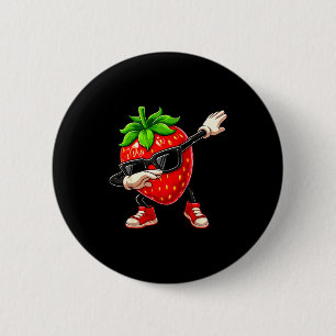 Lustige Dabbing Erdbeere Sommer Frucht Liebhaber M Button