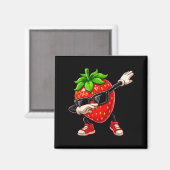Lustige Dabbing Erdbeere Sommer Frucht Liebhaber M Magnet (Vorderseite/Rückseite)