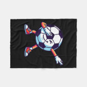Lustige Dabbing Fußball Cartoon Srt Geschenk Kinde Fleecedecke (Vorderseite (Horizontal))