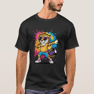 Lustige Dabbing Gepard Sonnenbrille Gepard Tier T-Shirt
