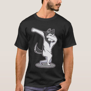 Lustige Dabbing Husky Haustierliebhaber Hundemama T-Shirt