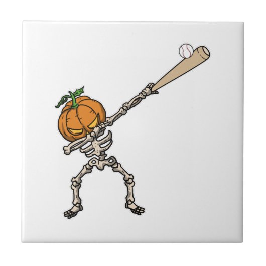 Lustige Dabbing-Kürbiskopf-Baseball-Geschenkidee Fliese (Vorderseite)