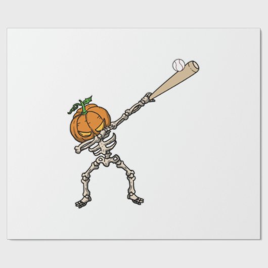 Lustige Dabbing-Kürbiskopf-Baseball-Geschenkidee Geschenkpapier (Flach)