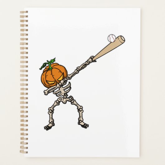 Lustige Dabbing-Kürbiskopf-Baseball-Geschenkidee Planer (Vorderseite)