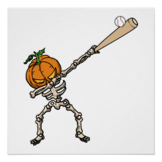 Lustige Dabbing-Kürbiskopf-Baseball-Geschenkidee Poster