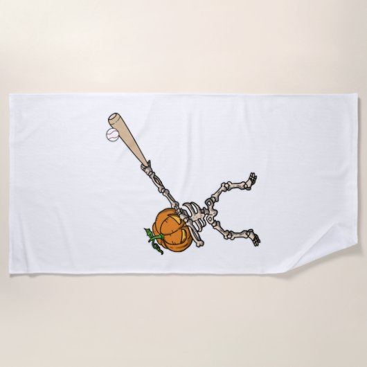 Lustige Dabbing-Kürbiskopf-Baseball-Geschenkidee Strandtuch (Vorderseite)