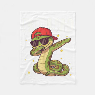 Lustige Dabbing-Schlange Kinder Jungen Reptilienli Fleecedecke