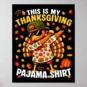 Lustige Dabbing Truthahn Thanksgiving Pyjamas Pjs Poster (Vorne)