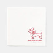Lustige Dachshund-Hochzeit Serviette (Vorderseite)