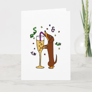 Lustige Dachshund-Hundeparty-Cartoon Karte