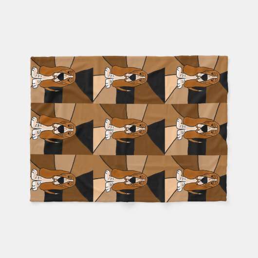 Lustige Dachshund-Jagdhund-Fleece-Decke Fleecedecke (Vorderseite (Horizontal))