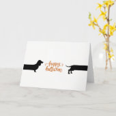 Lustige Dackel Halloween Karte (Gelbe Blume)