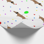 lustige Dackel Hunde Dackel Ballons Geschenkpapier (Ecke)
