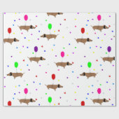 lustige Dackel Hunde Dackel Ballons Geschenkpapier (Flach)