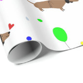 lustige Dackel Hunde Dackel Ballons Geschenkpapier (Rolleneckpunkt)