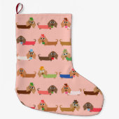 Lustige Dackeln Großer Weihnachtsstrumpf (Vorderseite)