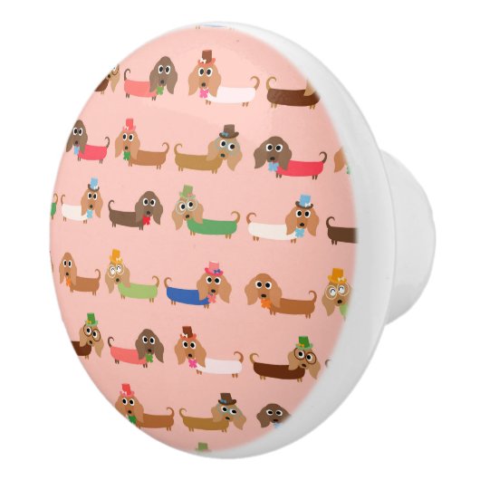 Lustige Dackeln Keramikknauf (Rechts)