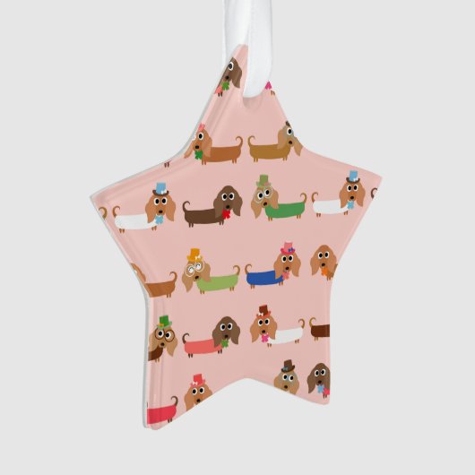 Lustige Dackeln Ornament (Vorderseite)