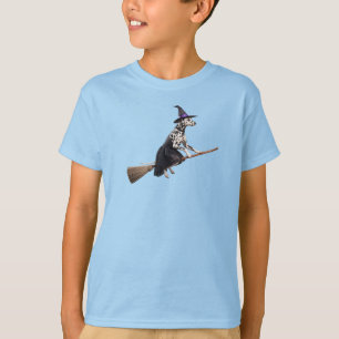 Lustige Dalmatiner Hexe Kinder- T-Shirt